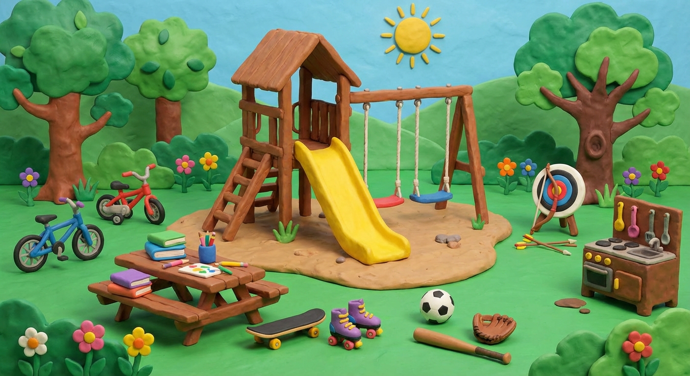 Backyard full of fun activities